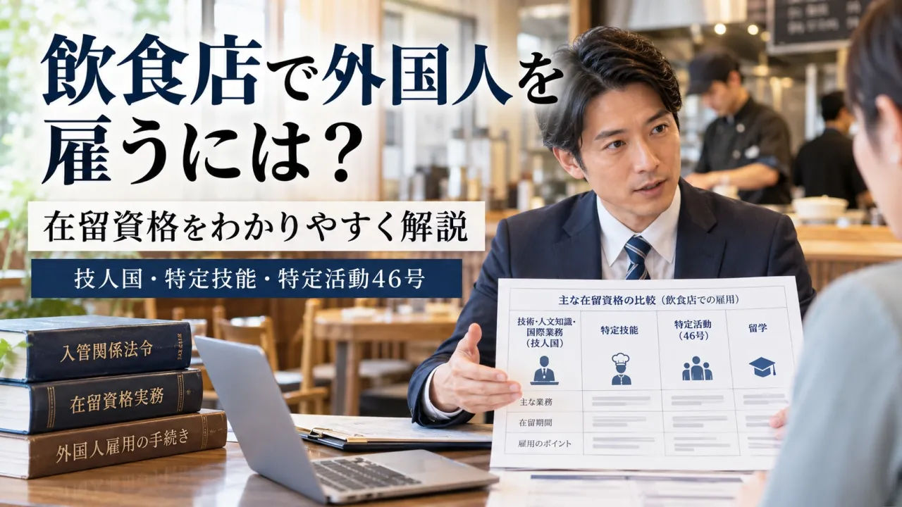 飲食店で外国人を雇うには、どのビザ? 入管の比較表をわかりやすく解説します!